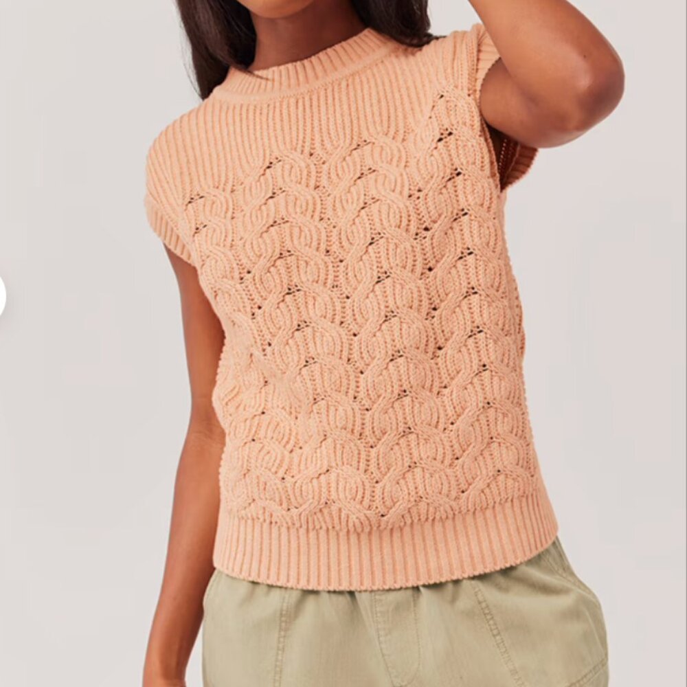 PACT Cable Knit Sleeveless Sweater Vest